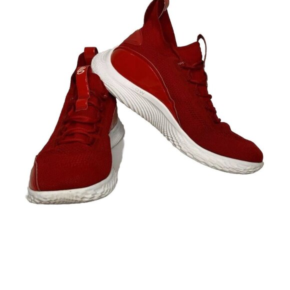 Under Armour Steph Curry 8 Flow TB 3024785-605 Red Patent White Men's 14 Shoes - Picture 4 of 11